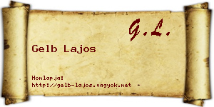 Gelb Lajos névjegykártya
